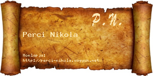 Perci Nikola névjegykártya